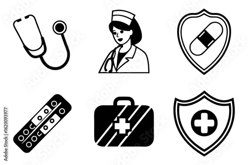 medical icons set