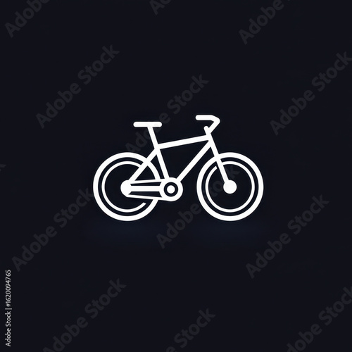 Bicycle illuminated in the dark.