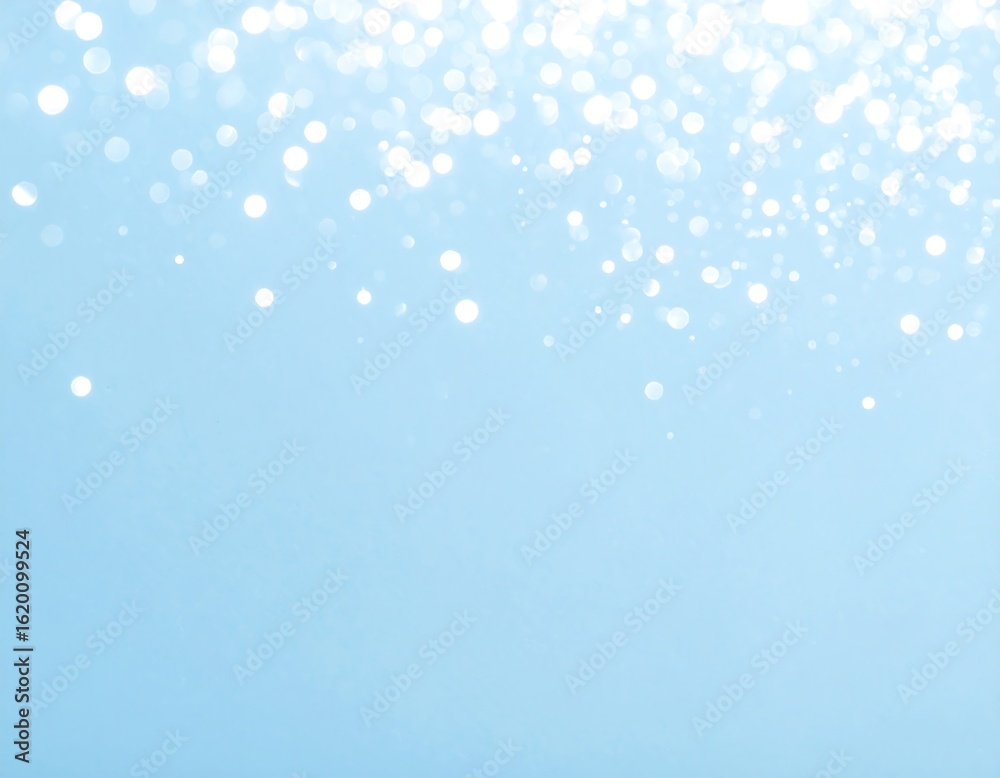 Fototapeta premium Light blue background with sparkling white dots