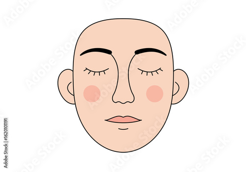 A simple illustration of a serene human face with closed eyes, representing peace and tranquility.