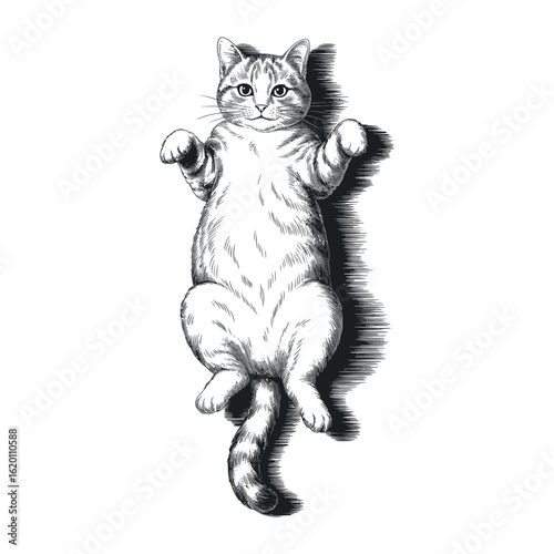 Cat engraving art