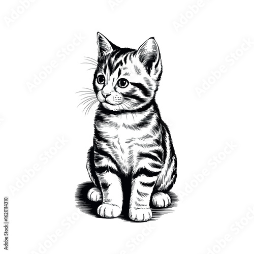 Cat engraving art