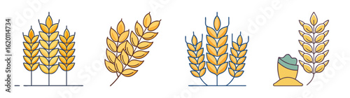 Golden harvest vector illustration featuring wheat plants for agriculture and nature