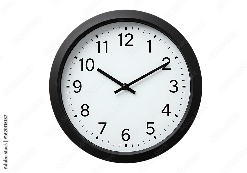 Simple Black Wall Clock Showing Time: Minimalist Timepiece Design Simple Black Wall Clock Showing Time: Minimalist Timepiece Design