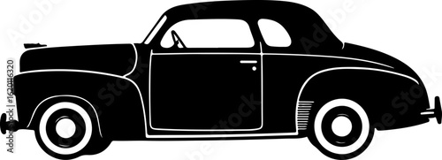 Classic Vintage Car Silhouette vector
