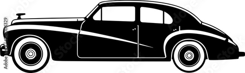 Classic Vintage Car Silhouette vector