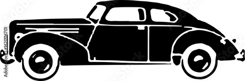 Classic Vintage Car Silhouette vector