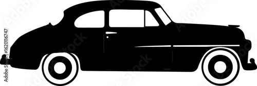 Classic Vintage Car Silhouette vector