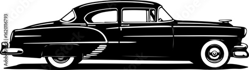 Classic Vintage Car Silhouette vector