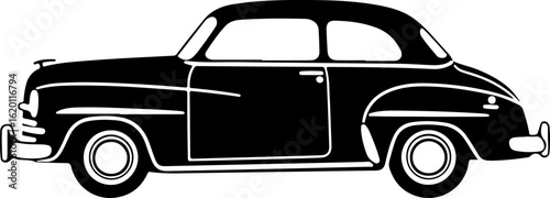 Classic Vintage Car Silhouette vector