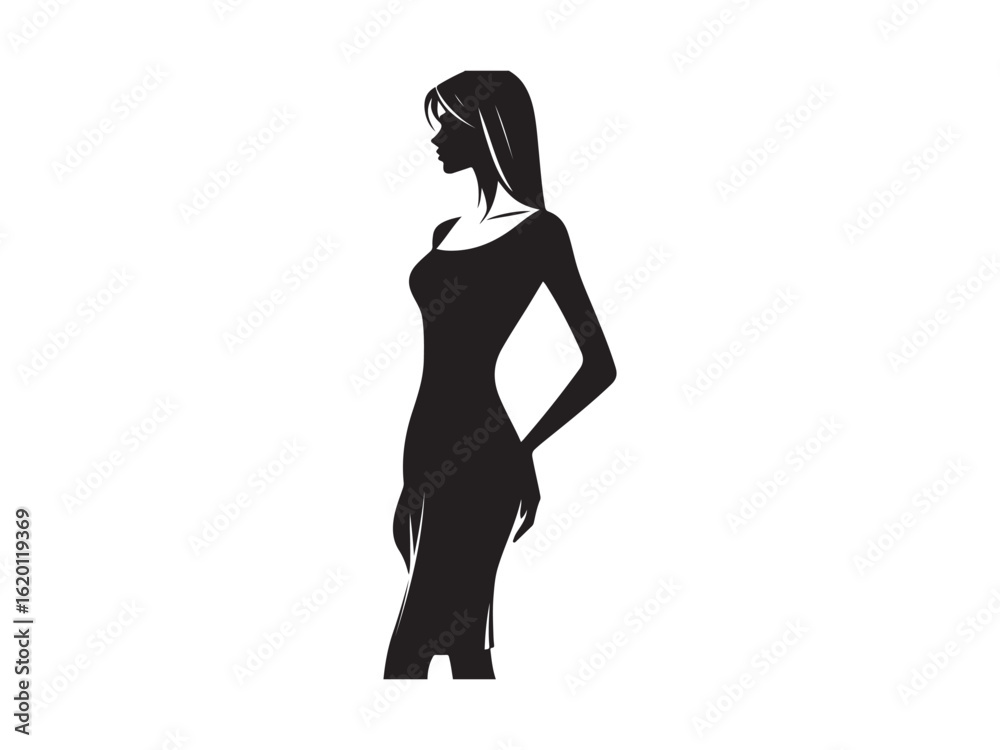 Fototapeta premium silhouette of a woman fashion vector illustration