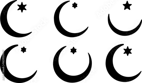 "Islamic Crescent Symbols with Arabic Calligraphy" bundle