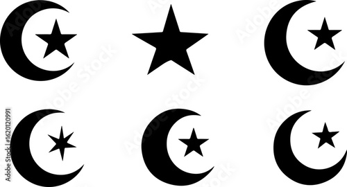 "Islamic Crescent Symbols with Arabic Calligraphy" bundle