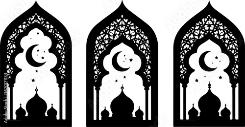 "Islamic Crescent Symbols with Arabic Calligraphy" bundle
