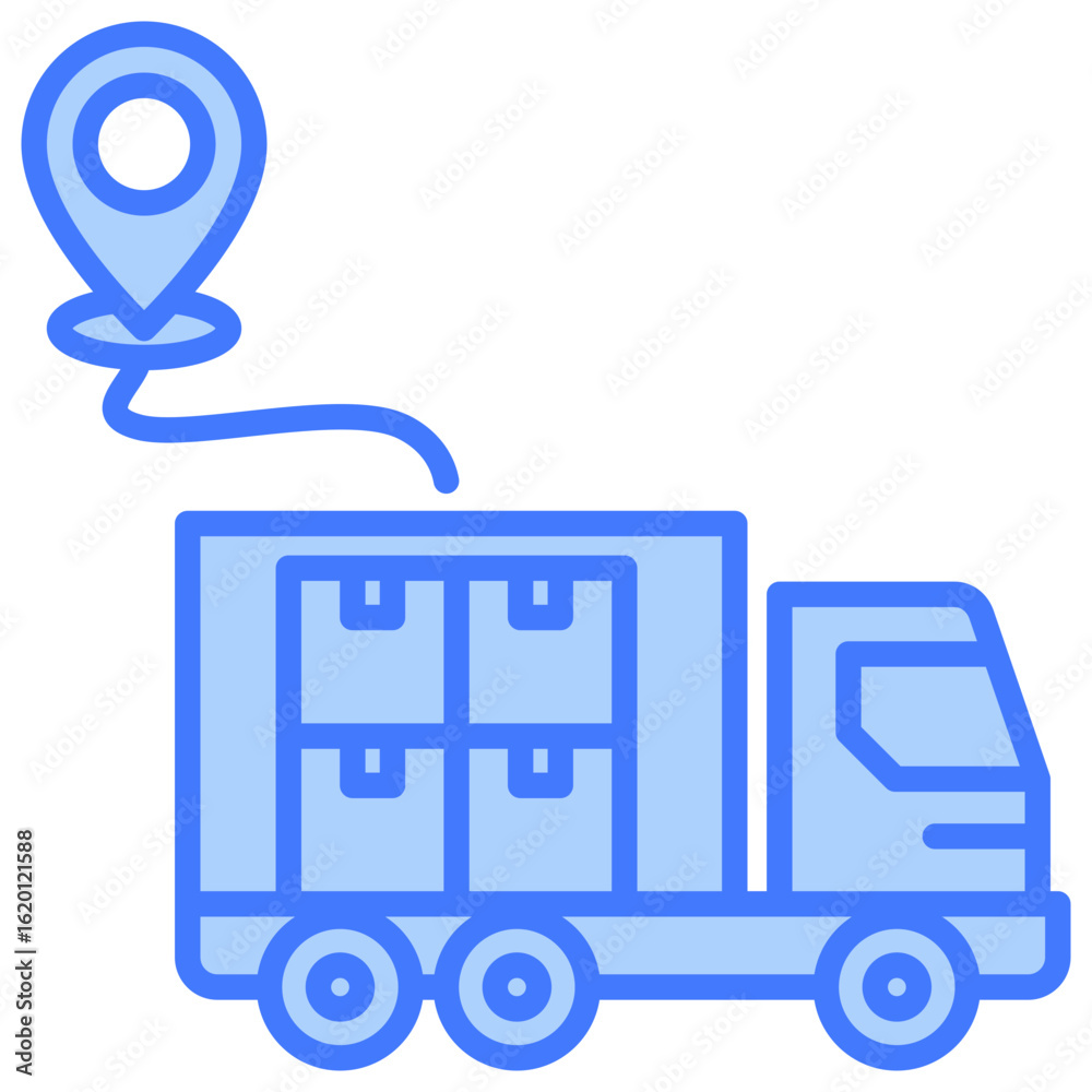Fototapeta premium Shipment Tracking Blue Icon