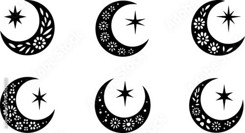 "Islamic Crescent Symbols with Arabic Calligraphy" bundle