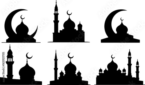 "Islamic Crescent Symbols with Arabic Calligraphy" bundle