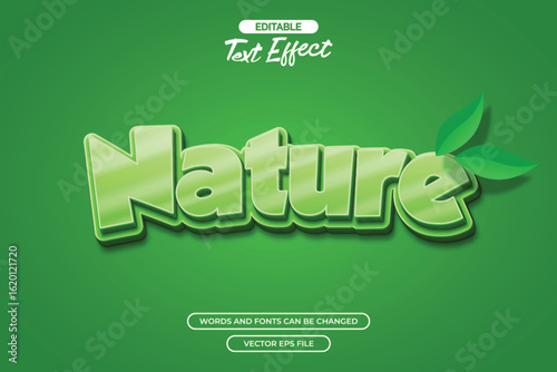 Nature editable text effect 3d green text style
