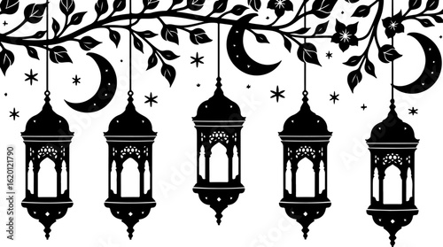 "Islamic Crescent Symbols with Arabic Calligraphy" bundle