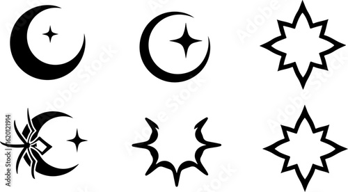 "Islamic Crescent Symbols with Arabic Calligraphy" bundle