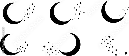 "Islamic Crescent Symbols with Arabic Calligraphy"