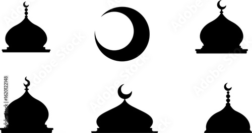 "Islamic Crescent Symbols with Arabic Calligraphy" bundle