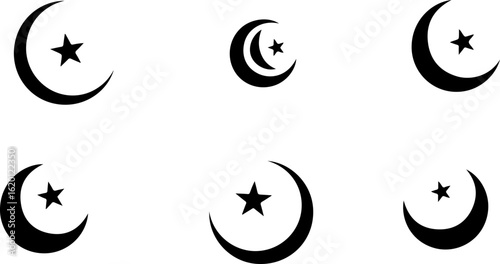 "Islamic Crescent Symbols with Arabic Calligraphy" bundle