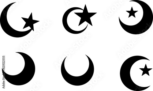 "Islamic Crescent Symbols with Arabic Calligraphy" bundle