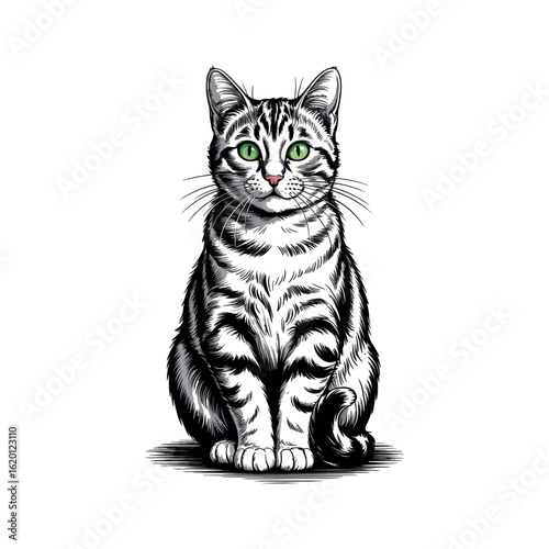 Cat engraving art