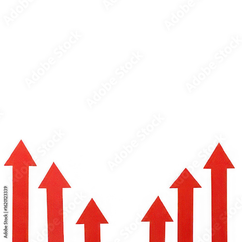 red arrow up line hand drawn. arrow marker isolated. PNG