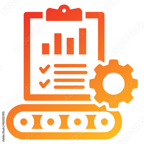 Manufacturing Report Glyph Gradient Icon
