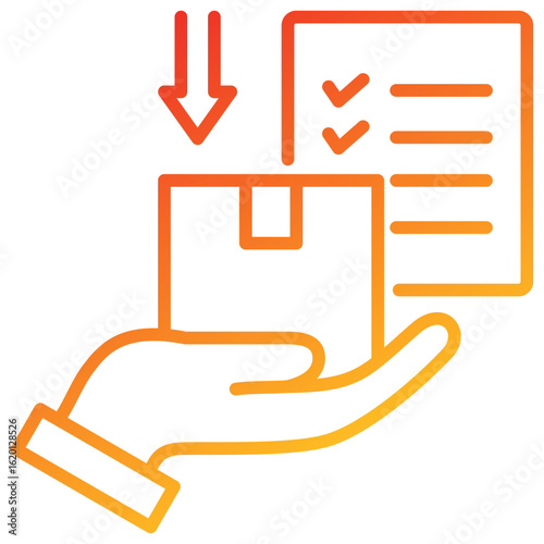 Goods Receiving Line Gradient Icon