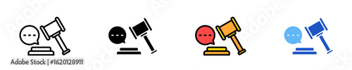 Courtroom Verdict  Icon Set Multiple Style Collection
