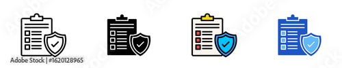 Insurance Policy  Icon Set Multiple Style Collection
