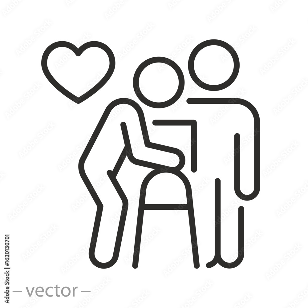 caregiver elderly icon, elder support caregiver elderly icon, elder support