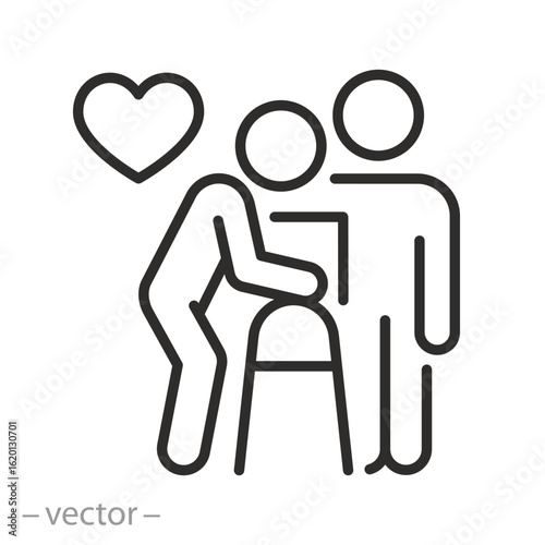 caregiver elderly icon, elder support