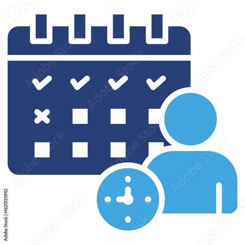 Attendance Tracking Two Color Icon