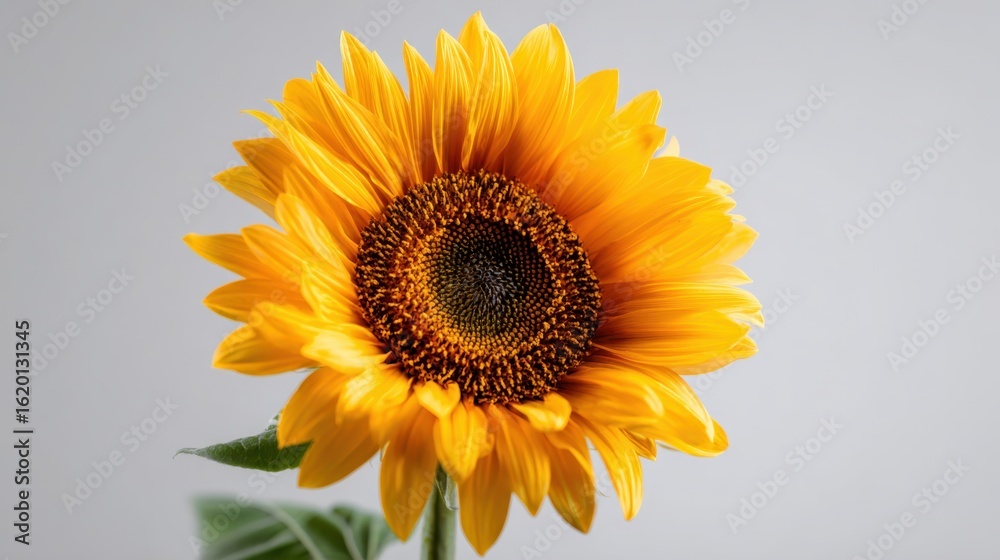 Obraz premium Sunflower Radiance: A close-up view showcases a vibrant, sunlit sunflower with its warm yellow petals and intricate central disc, evoking feelings of summer, happiness, and the beauty of nature.
