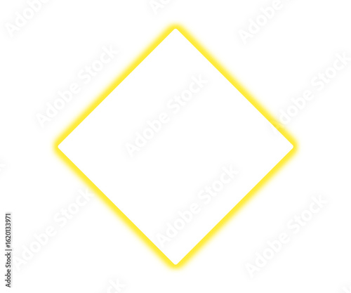 Free Download Glowing Yellow Diamond Frame on White background  - GFXLoad
