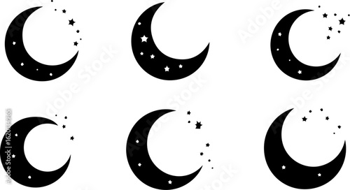 "Islamic Crescent Symbols with Arabic Calligraphy"