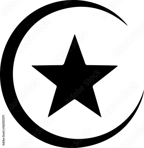 "Islamic Crescent Symbols with Arabic Calligraphy"