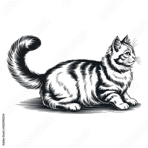Cat engraving art