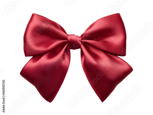 Elegant red satin bow evokes luxury and celebration, perfect for festive occasions, gift wrapping, or adding a touch of sophistication to any design project.