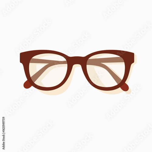Stylish eyeglasses design with brown frame and clear lenses showcasing modern eyewear. Eyeglasses offer a fashionable touch for personal style and vision correction.