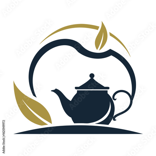 Tea house logo vector illustration.
