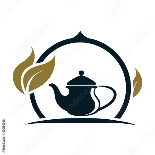 Tea house logo vector illustration.
