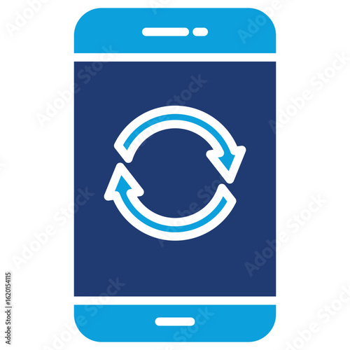 Synchronization Flat Blue Icon