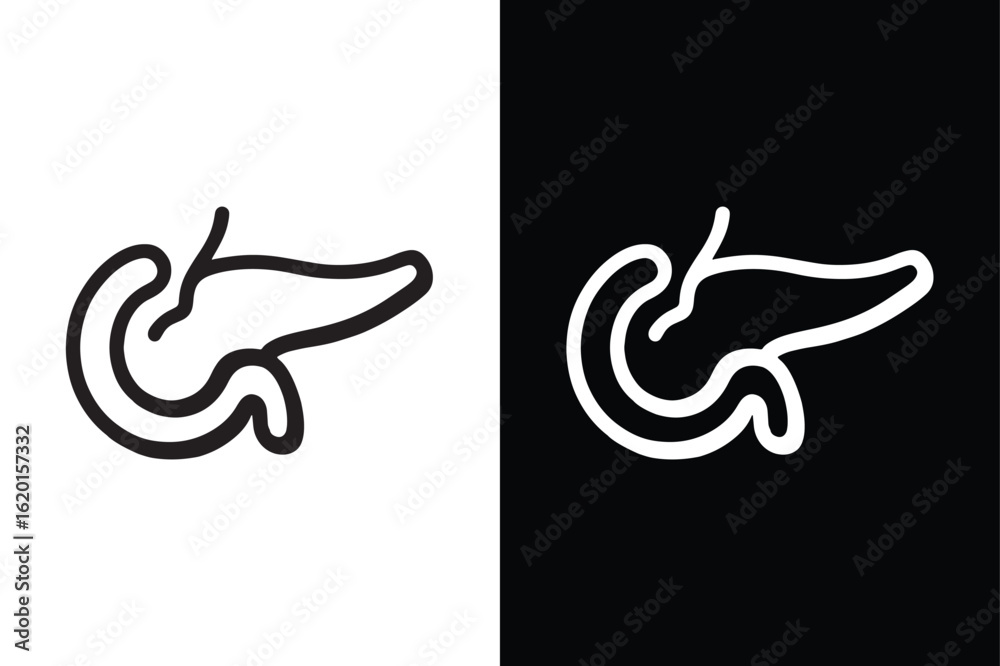 Fototapeta premium Pancreas icon isolated vector icon illustration on white background.