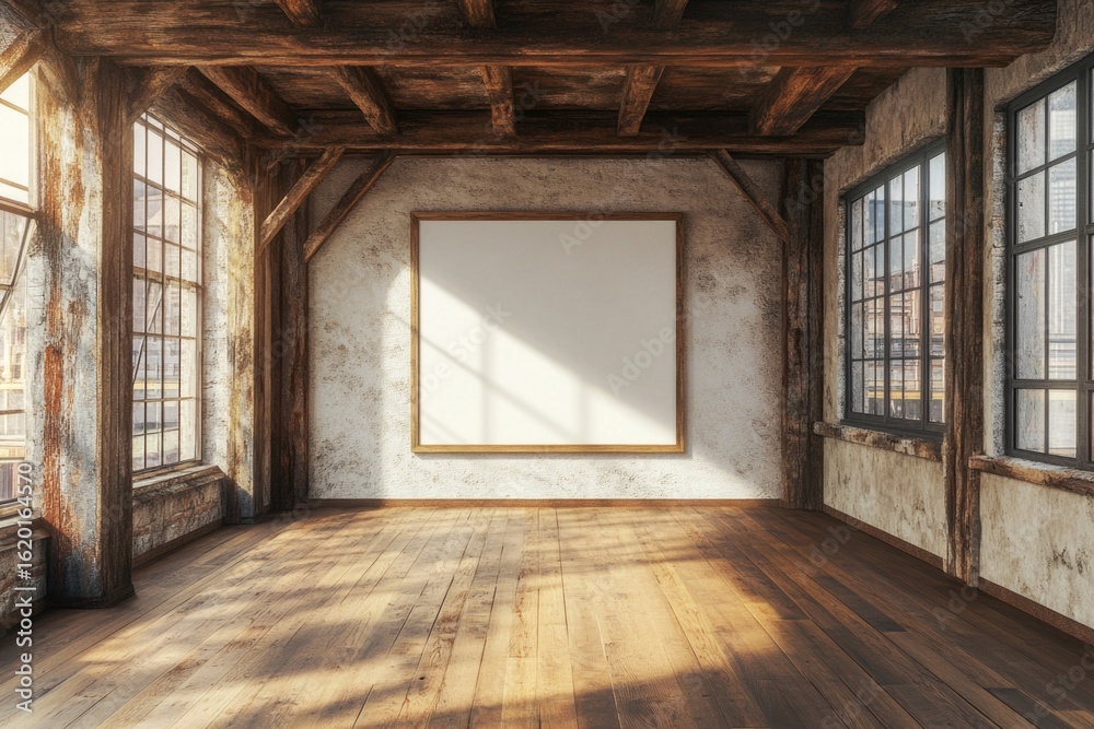 Fototapeta premium Modern empty gallery space with natural light