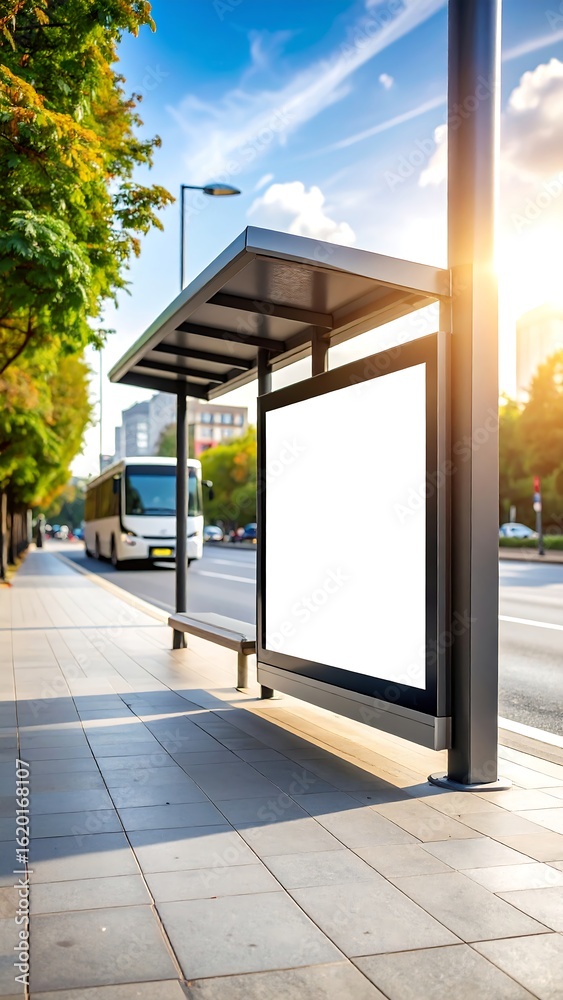custom made wallpaper toronto digitalCity bus stop, sunny day